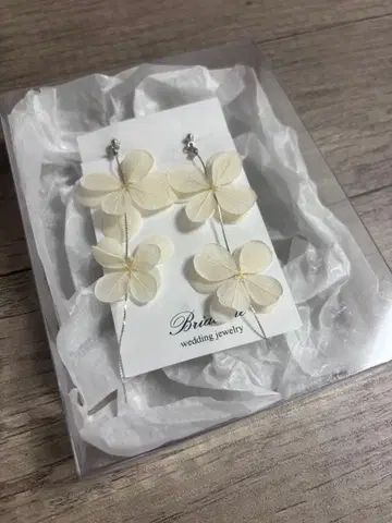 브라이덜 액세서리 꽃 모티브 귀찌 실버 shiro
