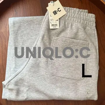UNIQLO C 맨투맨 와이드 팬츠 L 그레이