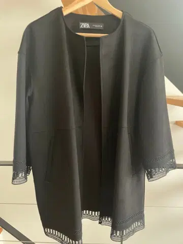 ZARA 스웨이드 재질 노카라 자켓 sizeM