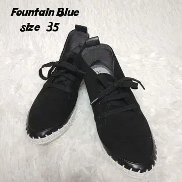 파운틴 블루 스니커즈 하이컷 블랙 35 22.5cm