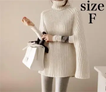 판초 망토 베스트 니트 하이넥 아이보리 스웨터 스웨터