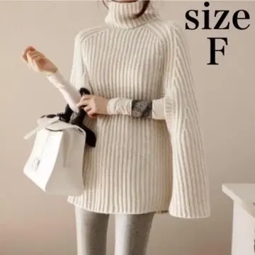 판초 망토 베스트 니트 하이넥 아이보리 스웨터 스웨터