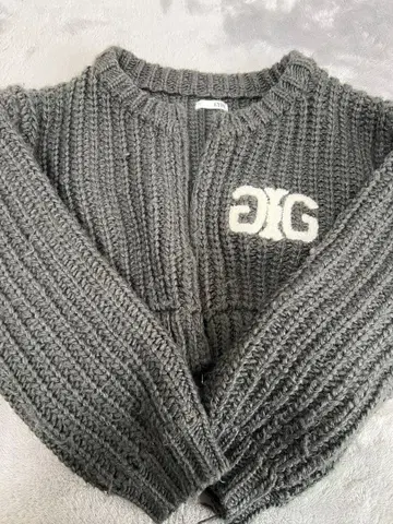 EXG 크롭 스웨터 그레이 F