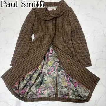 Paul Smith 여성용 울 롱 코트 안감 올 패턴 꽃무늬 40