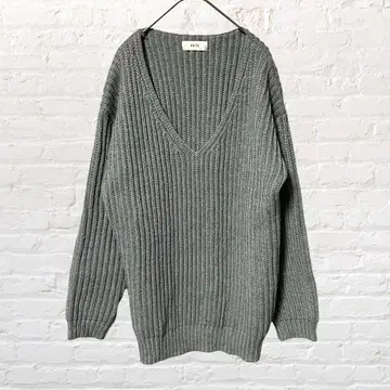 11526 악테 V넥 니트 스웨터 그레이 튜닉 구제 의류