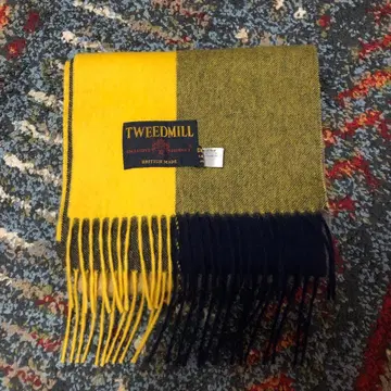 미사용에 가까운 트위드밀 울 100% 머플러