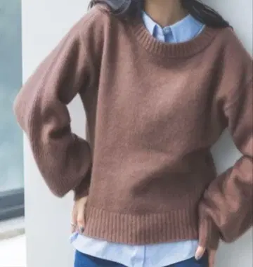 [ COHINA ] 라쿤 크루넥 니트 풀오버 그레이지