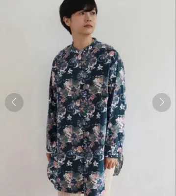 yuni 플라워 프린트 튜닉 블라우스