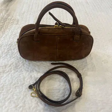 ZARA 스플릿 스웨이드 미니 보스턴 백 미니 백 브라운