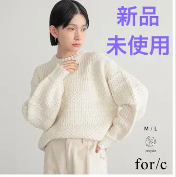 for/c 포씨 니트 크루넥 아이보리 M 사이즈