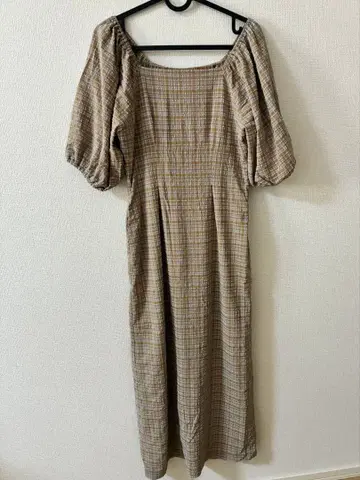 natural couture 체크 무늬 롱 원피스