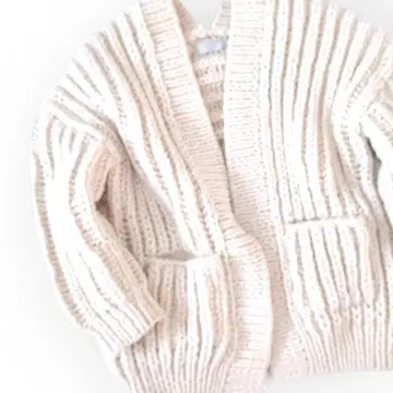 컨디션 최상 오드리앤존와드 손뜨개질 페루 니트 가디건 화이트