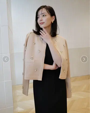 anuans 아뉴앙스 노카라 비쥬 니트 자켓