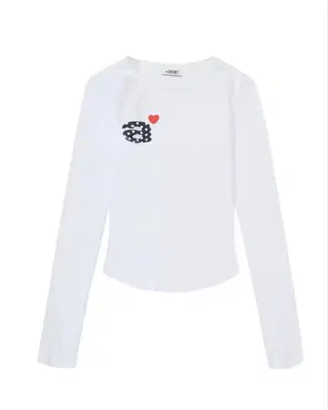 새상품 한국 aeae 긴팔T셔츠 폴카 도트 프린트 화이트 M