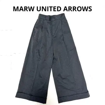 하이웨스트 턱 와이드 팬츠 그레이