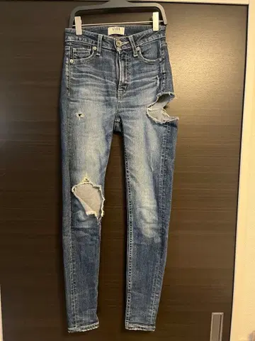 [GYDA] M/W 사이드 립드 스키니 데님 팬츠 [블루] [XS]