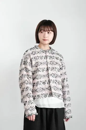 qiri 믹스얀 자카드 자켓