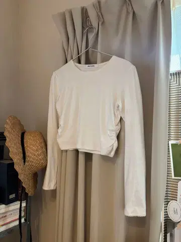 코튼 롱 T 화이트