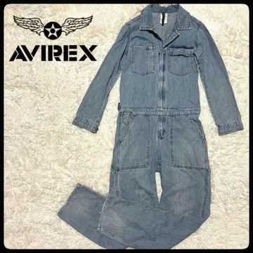 레어 AVIREX USA 츠나기 오버롤 데님 빈티지
