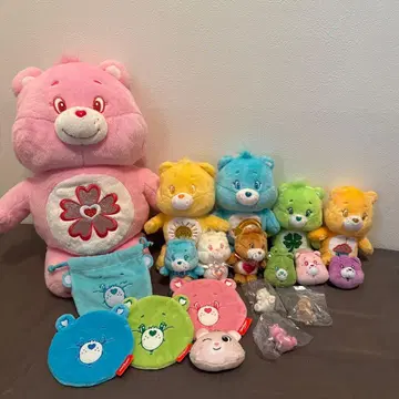 케어베어 봉제 인형 키링 파우치 세트