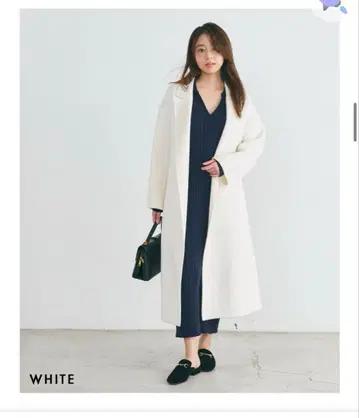 BASEMENT online 베이스먼트온라인 리버 롱 코트 화이트 컬러