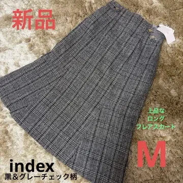 [ 새상품 ] 그레이 계열 체크 플레어 스커트 index