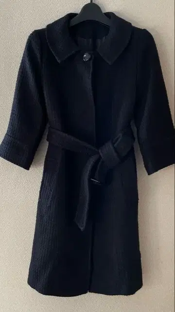 블랙 벨트 코트