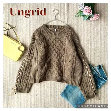 [ Ungrid ] 케이블 니트*레이스업*니트