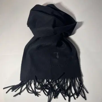 TRUSSARDI 블랙 머플러 캐시미어 30% 램스울 70%