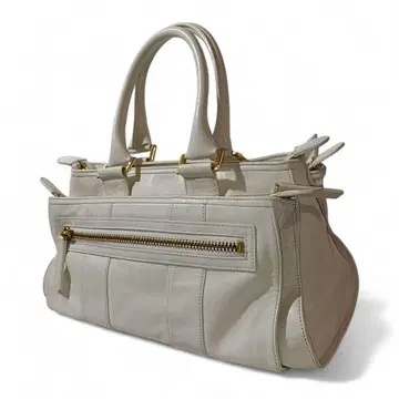 컨디션 최상 정품 KenKenKen 핸드백 가죽 화이트 백