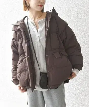 SHIPS any: 후디 숏 다운 자켓