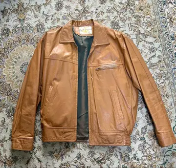 trade mark 브라운 가죽 자켓