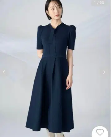 [컨디션 최상] CELFORD 보타이 니트 원피스 36 네이비