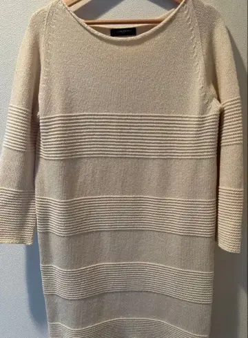 UNITED ARROWS 아이보리 화이트 7부 소매 원피스