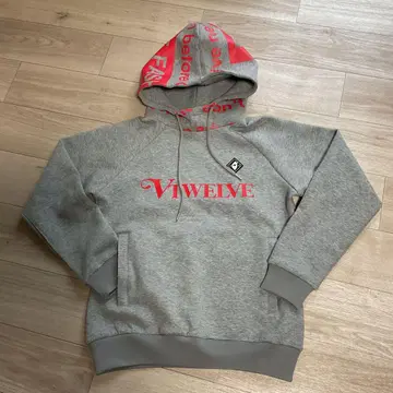 V12 최신 로고 후드티 백 로고 여성용 2 그레이&오렌지