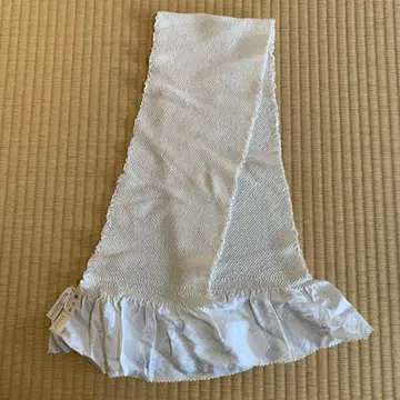 순수 실크 총시보리 오비 장식 천 화이트