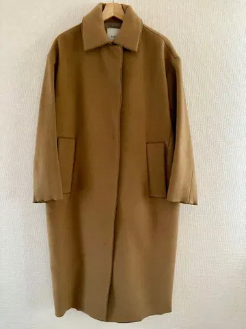 CLANE 카멜 스탠 칼라 울 코트 사이즈 2