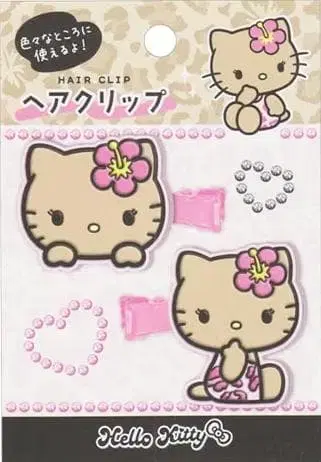 미개봉 새상품 헬로키티 갸루 키티 일광화상 헤어 클립 2개 세트
