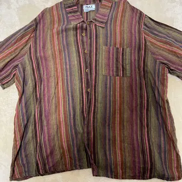 FLAX 스트라이프 반팔 셔츠 멀티 컬러