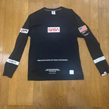 AAPE 긴팔 T셔츠 블랙 NASA