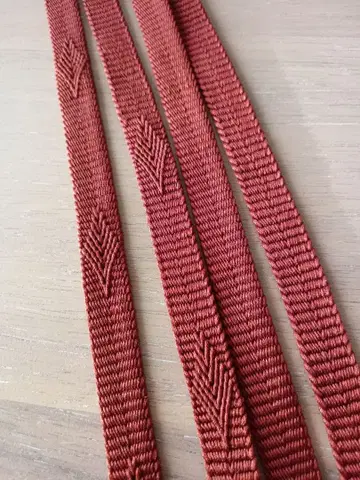 삼분 끈 벽돌색 허리띠 실크 100% 마름모꼴 무늬 M 사이즈 K12