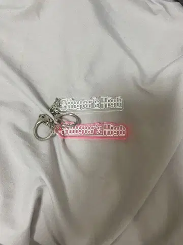 Singer's High 키링 실버 핑크