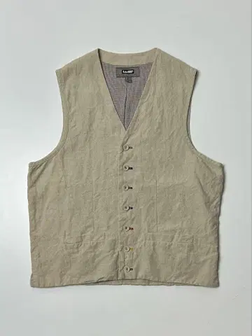 WILKE RODRIGUEZ 린넨 베스트 베이지 컬러풀 버튼 M