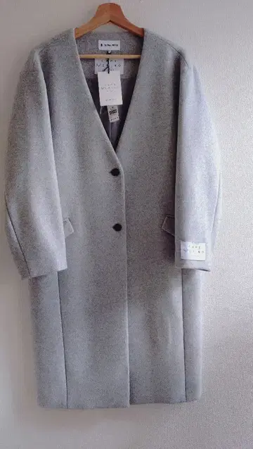 [ 미사용 ] GLOBALWORK 케이프 메리노 노카라 코트 M 그레이