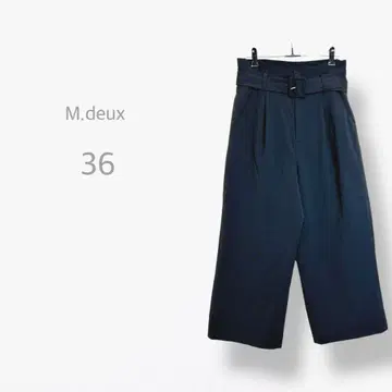 [ M.deux ] 하이웨스트 와이드 팬츠 크롭 기장 럭셔리 이지 팬츠