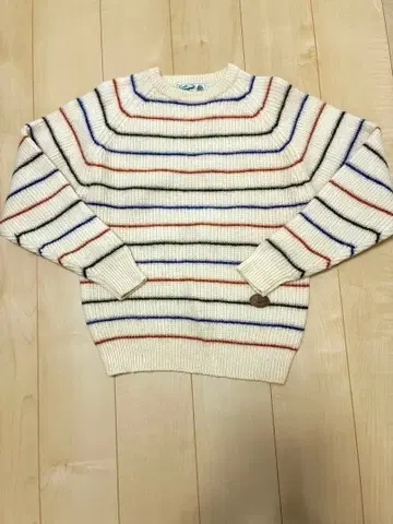 크로커다일 화이트 스트라이프 스웨터 L