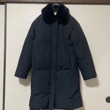 BEAMS HEART 퍼 포함 다운 코트 블랙 심플 오샤레 블랙