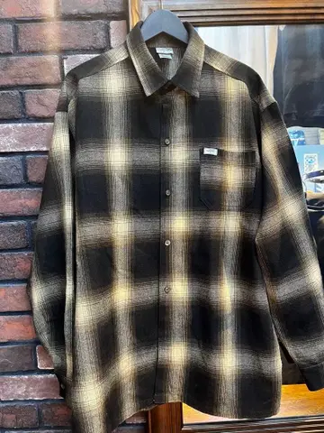 caltop 블랙/베이지 옴브레 체크 긴팔 셔츠 L