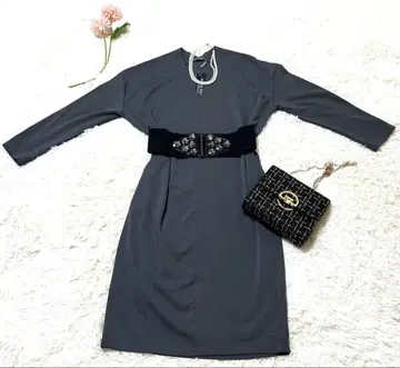 53. KHARIS ANGEL 다크 그레이 긴팔 코쿤 원피스 L