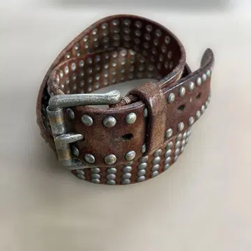 vintage works 스터드 가죽 벨트 4연